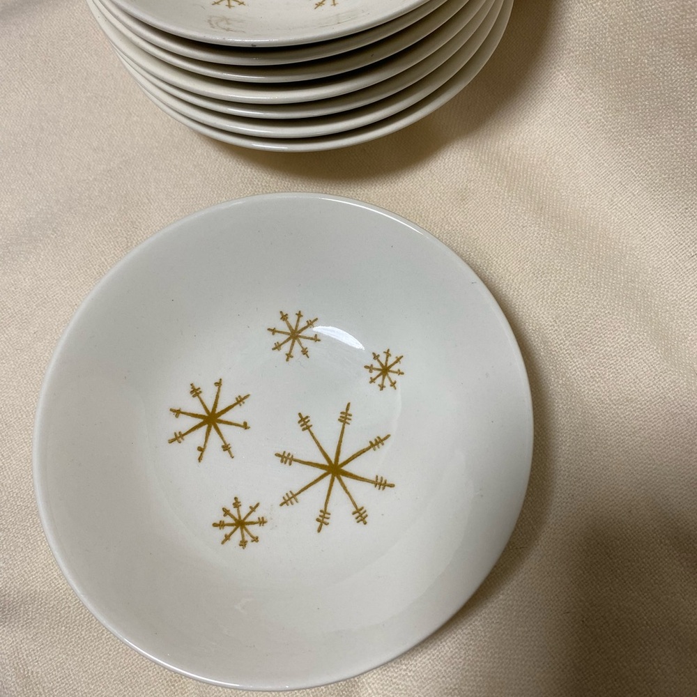 Set of 8 Royal China Star Glow Ironstone small dessert bowls